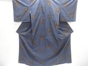 未使用品　抽象模様織出し本場泥大島紬着物（5マルキ）